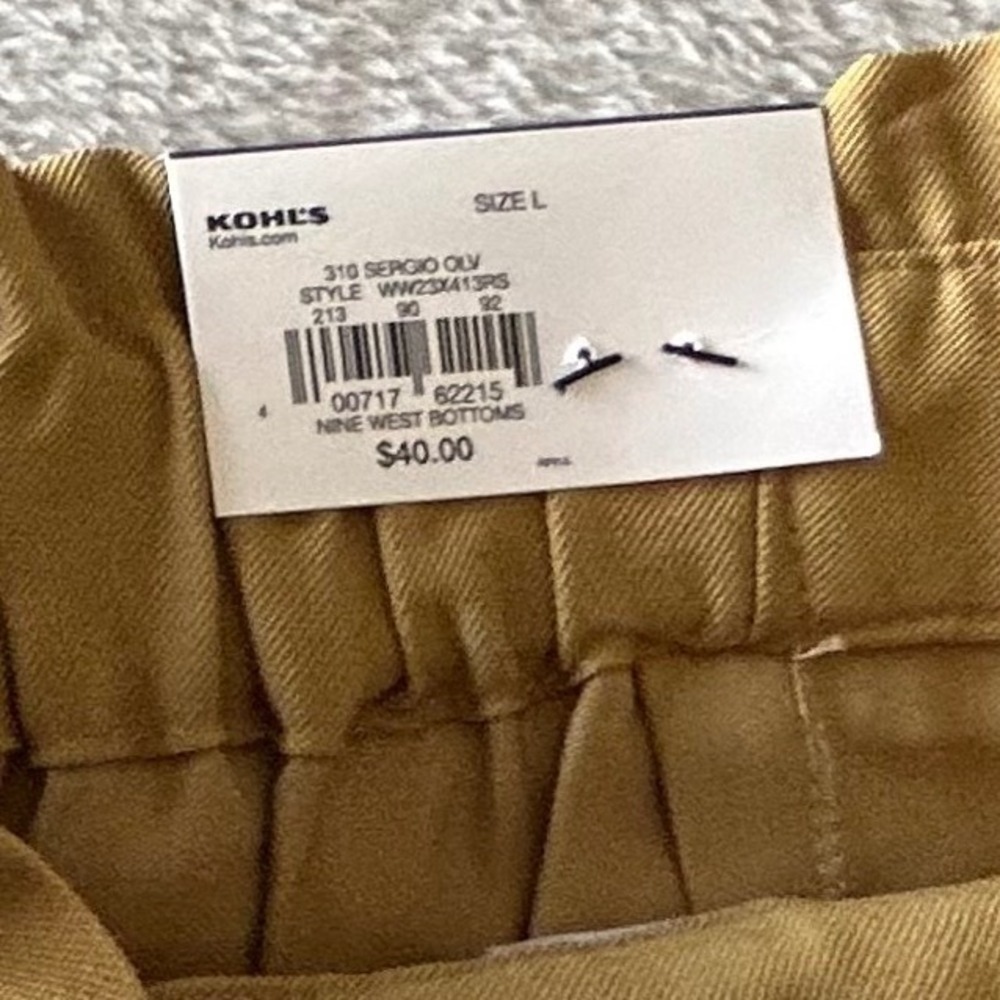 Nine West Sergio High Rise Paperbag Shorts Camel Tan Size L NWT - Picture 4 of 8